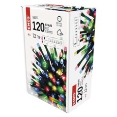   LED karácsonyi fényfüzér, 12 m, kültéri és beltéri, többszínű, időzítő