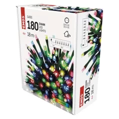   LED karácsonyi fényfüzér, 18 m, kültéri és beltéri, többszínű, időzítő