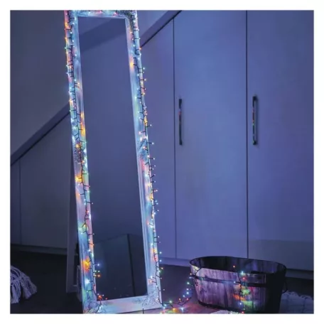 LED karácsonyi fényfüzér – hagyományos, 22,35 m, kültéri és beltéri, többszínű