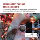 LED karácsonyi fényfüzér, 4 m, kültéri és beltéri, többszínű, progr, időz.