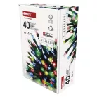 LED karácsonyi fényfüzér, 4 m, kültéri és beltéri, többszínű, progr, időz.