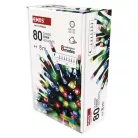 LED karácsonyi fényfüzér, 8 m, kültéri és beltéri, többszínű, progr, időz.