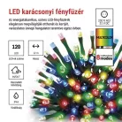 LED karácsonyi fényfüzér, 12 m, kültéri és beltéri, többszínű, progr, időz.