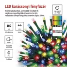 LED karácsonyi fényfüzér, 18 m, kültéri és beltéri, többszínű, progr, időz.