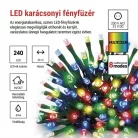 LED karácsonyi fényfüzér, 24 m, kültéri és beltéri, többszínű, progr, időz.