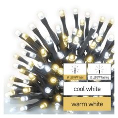   LED karácsonyi fényfüzér, villogó, 8 m, kültéri és beltéri, meleg/hideg fehér, időzítő