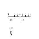 LED karácsonyi fényfüzér, 8 m, kültéri és beltéri, meleg/hideg fehér, időzítő