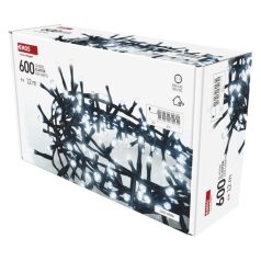   LED karácsonyi fényfüzér – süni, 12 m, kültéri és beltéri, hideg fehér, időzítő