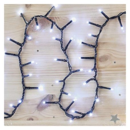 LED karácsonyi fényfüzér – süni, 12 m, kültéri és beltéri, hideg fehér, időzítő