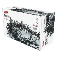   LED karácsonyi fényfüzér – süni, 7,2 m, kültéri és beltéri, hideg fehér, programok, időz