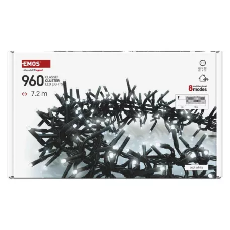 LED karácsonyi fényfüzér – süni, 7,2 m, kültéri és beltéri, hideg fehér, programok, időz