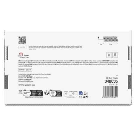 LED karácsonyi fényfüzér – süni, 7,2 m, kültéri és beltéri, hideg fehér, programok, időz