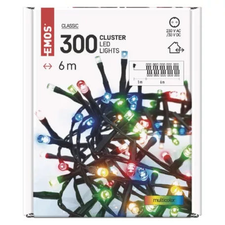 LED karácsonyi fényfüzér – süni, 6 m, kültéri és beltéri, többszínű, időzítő