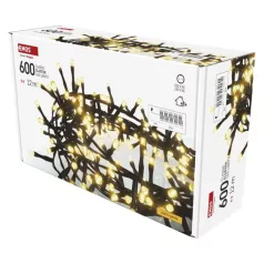   LED karácsonyi fényfüzér – süni, 12 m, kültéri és beltéri, meleg fehér, időzítő