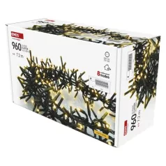   LED karácsonyi fényfüzér – süni, 7,2 m, kültéri és beltéri, meleg fehér, programok,időzítő