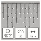 LED karácsonyi jégcsapok, 3,6 m, kültéri és beltéri, hideg fehér, programokkal