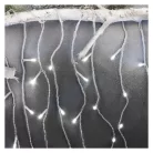 LED karácsonyi jégcsapok, 5 m, kültéri és beltéri, hideg fehér, távirányító, progr, időz.