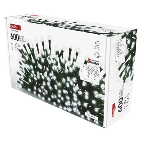 LED karácsonyi jégcsapok, 10 m, kültéri és beltéri, hideg fehér, programokkal