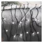 LED karácsonyi jégcsapok, 10 m, kültéri és beltéri, hideg fehér, programokkal