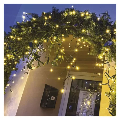 LED karácsonyi jégcsapok, 3,6 m, kültéri és beltéri, meleg fehér, programokkal