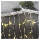 LED karácsonyi jégcsapok, 5 m, kültéri és beltéri, meleg fehér, távirányító, progr, időz.