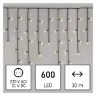 LED karácsonyi jégcsapok, 10 m, kültéri és beltéri, meleg fehér, programokkal