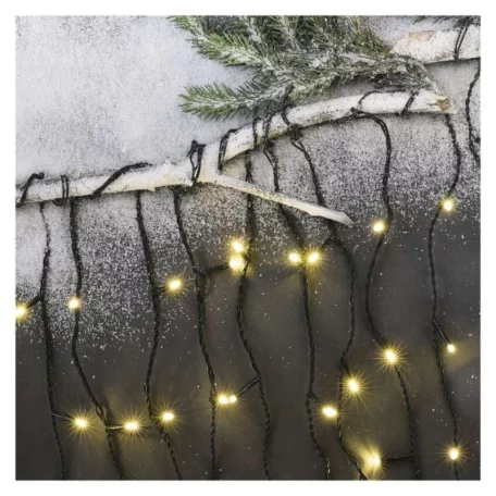 LED karácsonyi jégcsapok, 10 m, kültéri és beltéri, meleg fehér, programokkal