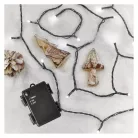 LED karácsonyi fényfüzér, 8,4 m, 3x AA, kültéri és beltéri, hideg fehér, időzítő