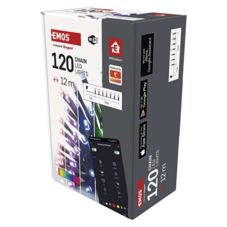 GoSmart LED karácsonyi fényfüzér, 12m, kültéri és beltéri, RGB, programokkal, időz,wifivel