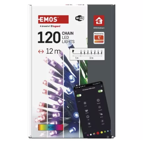 GoSmart LED karácsonyi fényfüzér, 12m, kültéri és beltéri, RGB, programokkal, időz,wifivel