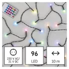 LED karácsonyi fényfüzér, cseresznye – golyók, 10 m, RGB, távirányító, programok, időzítő