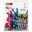 LED karácsonyi fényfüzér, cseresznye – golyók, 10 m, RGB, távirányító, programok, időzítő