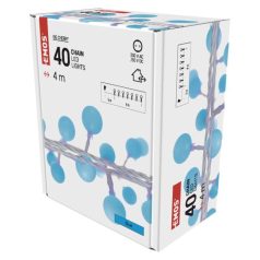   LED fényfüzér, cseresznye – golyók 2,5 cm, 4 m, kültéri és beltéri, kék, időzítő