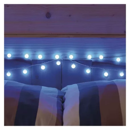 LED fényfüzér, cseresznye – golyók 2,5 cm, 4 m, kültéri és beltéri, kék, időzítő