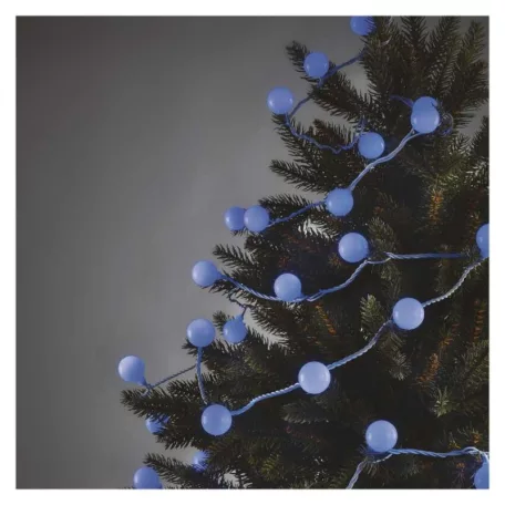 LED fényfüzér, cseresznye – golyók 2,5 cm, 4 m, kültéri és beltéri, kék, időzítő