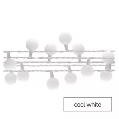   LED fényfüzér, cseresznye – golyók 2,5 cm, 4 m, kültéri és beltéri, hideg fehér, időzítő
