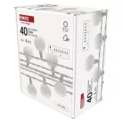 LED fényfüzér, cseresznye – golyók 2,5 cm, 4 m, kültéri és beltéri, hideg fehér, időzítő