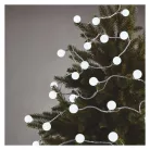 LED fényfüzér, cseresznye – golyók 2,5 cm, 4 m, kültéri és beltéri, hideg fehér, időzítő