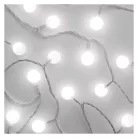 LED fényfüzér, cseresznye – golyók 2,5 cm, 4 m, kültéri és beltéri, hideg fehér, időzítő