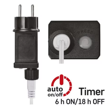 LED fényfüzér, cseresznye – golyók 2,5 cm, 4 m, kültéri és beltéri, hideg fehér, időzítő