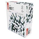 LED karácsonyi fényfüzér, cseresznye – golyók, 8 m, kültéri és beltéri, hideg fehér, időz.