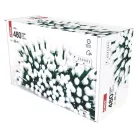 LED karácsonyi fényfüzér, cseresznye – golyók, 48 m, kültéri és beltéri, hideg fehér, időz