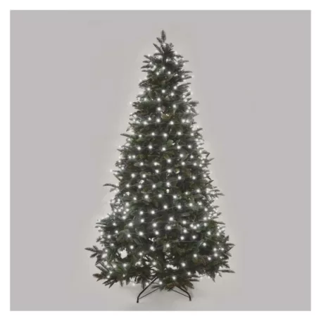 LED karácsonyi fényfüzér, cseresznye – golyók, 48 m, kültéri és beltéri, hideg fehér, időz