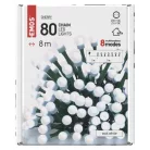 LED karácsonyi fényfüzér, cseresznye – golyók, 8 m, kültéri s beltéri, hideg fehér, progr