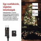 LED karácsonyi fényfüzér,cseresznye–golyók,20 m,kültéri és beltéri,hideg fehér,progr,időz
