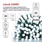 LED karácsonyi fényfüzér,cseresznye–golyók,30 m,kültéri és beltéri,hideg fehér,progr,időz.