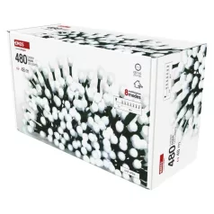   LED karácsonyi fényfüzér,csereszny –golyók,48 m,kültéri és beltéri,hideg fehér,progr,időz.