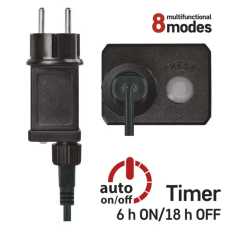 LED karácsonyi fényfüzér,csereszny –golyók,48 m,kültéri és beltéri,hideg fehér,progr,időz.