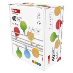   LED fényfüzér, cseresznye – golyók 2,5 cm, 4 m, kültéri és beltéri, többszínű, időzítő