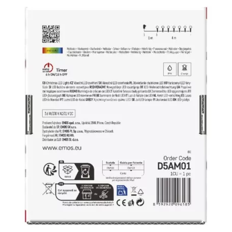 LED fényfüzér, cseresznye – golyók 2,5 cm, 4 m, kültéri és beltéri, többszínű, időzítő